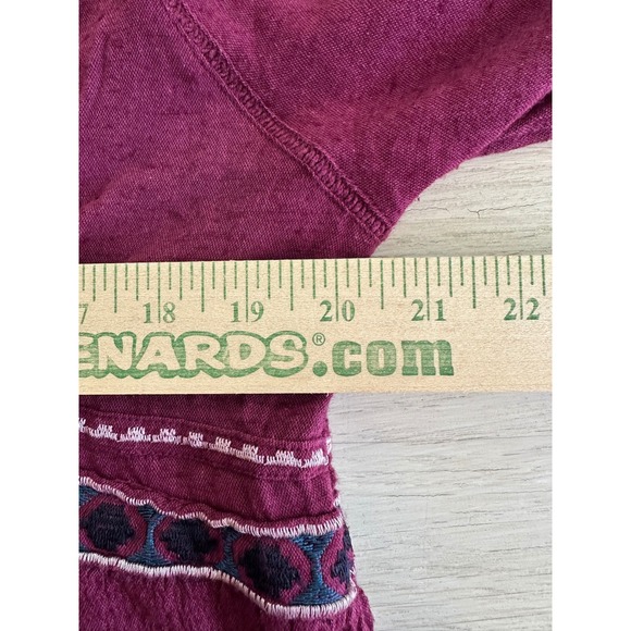 Anthropologie Free People Large All My Life Wine Boho Embroidered Dress Festival - Picture 12 of 16